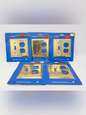 Metal Combo Wall Plate Covers - Gold - 5packs - home decorations